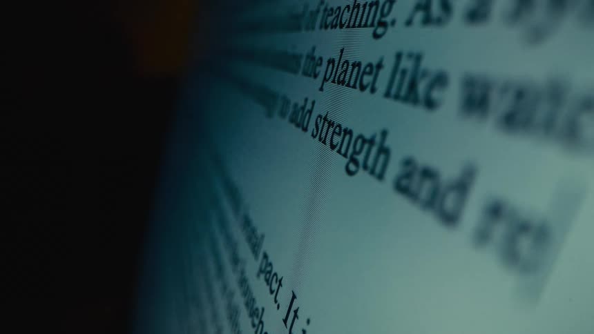 Text being typed onto a screen