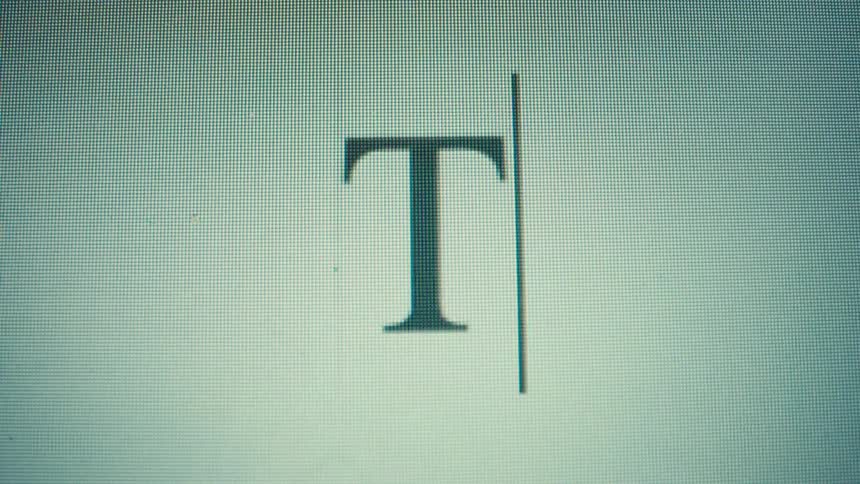 Words type on the screen