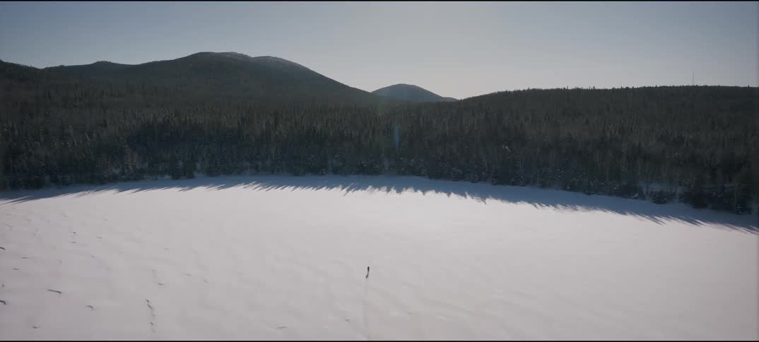 A large field covered in snow