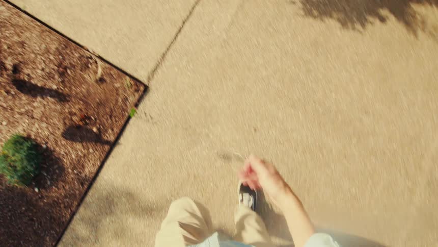 The man collects his mail and goes home