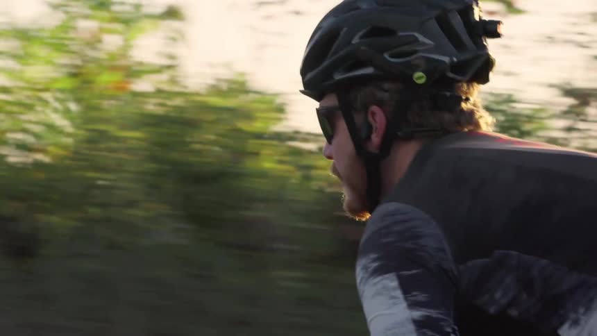 A person riding a bicycle outdoors