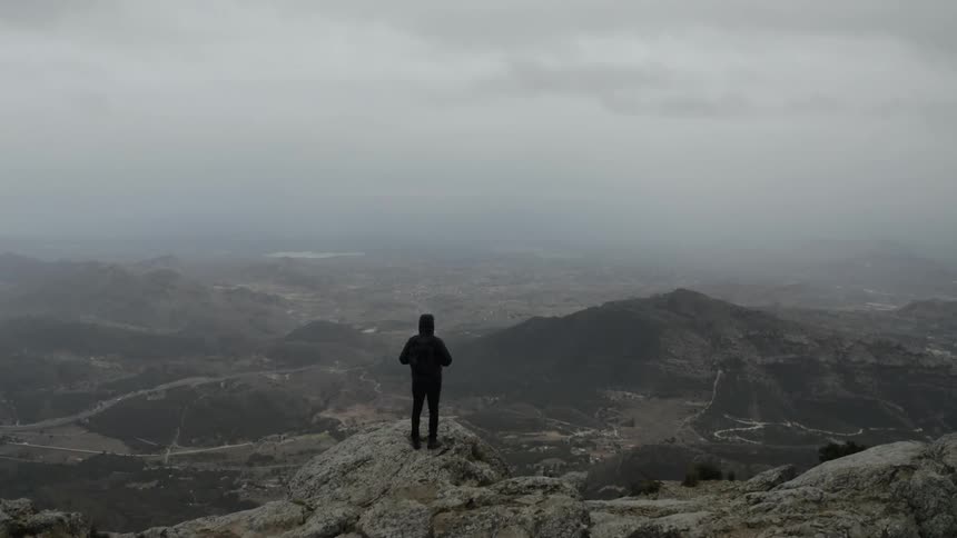 An aerial view form the top of a mountain