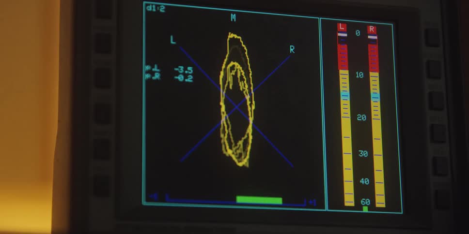 Machine screen displays an irregular image on a plot as well as the left and right values