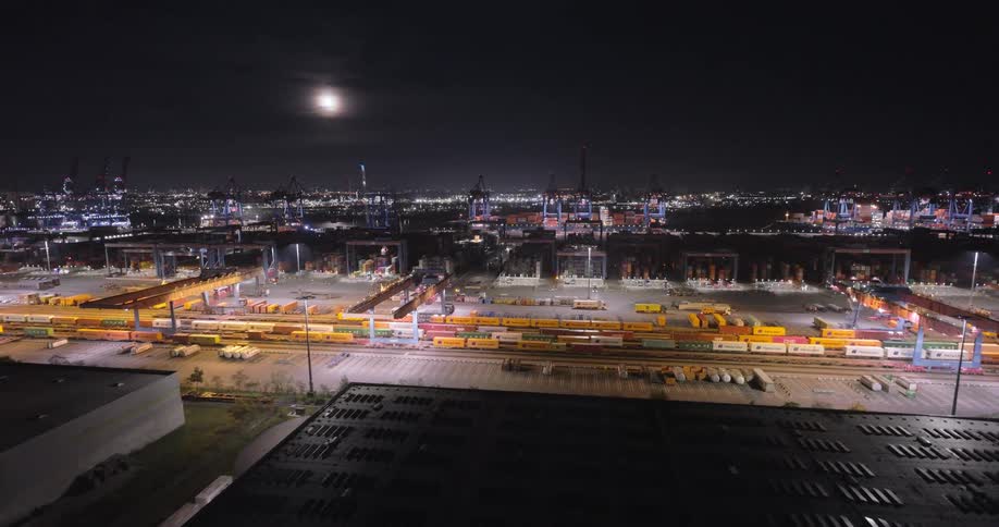 A view of an industrial area next to a city
