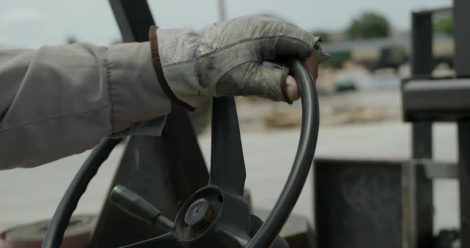 Person drives a forklift