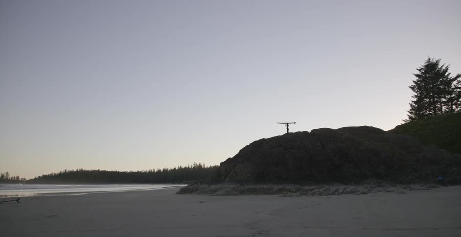 The water is calm on this beach