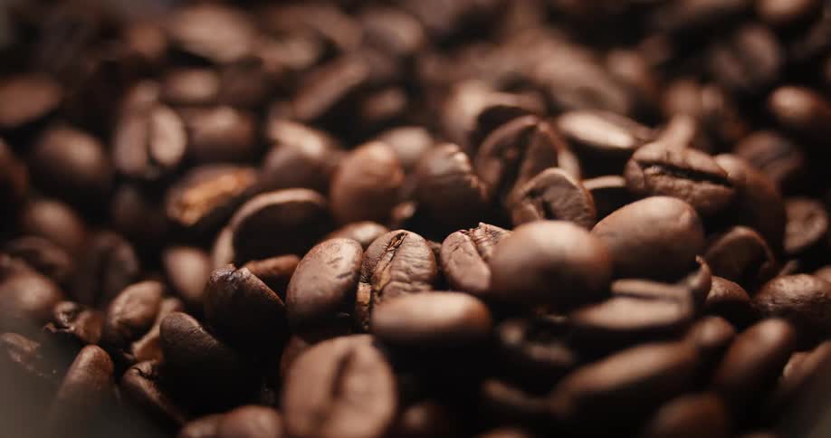A close up of some coffee beans