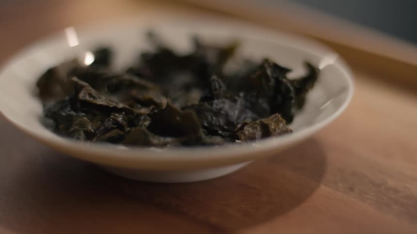 A bowl full of tea leaves