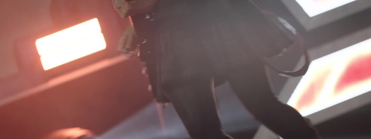 The woman is playing the guitar during a concert with flashing lights all over