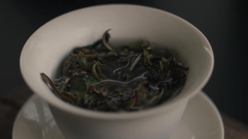 A container full of tea leaves