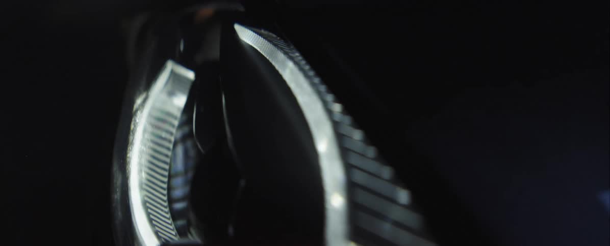 A close up of a cars headlight