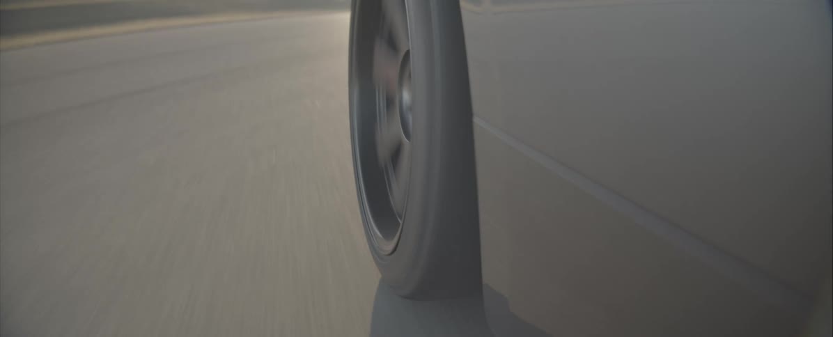 A cars wheel spinning