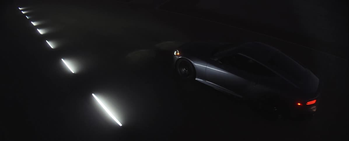 A car driving at night