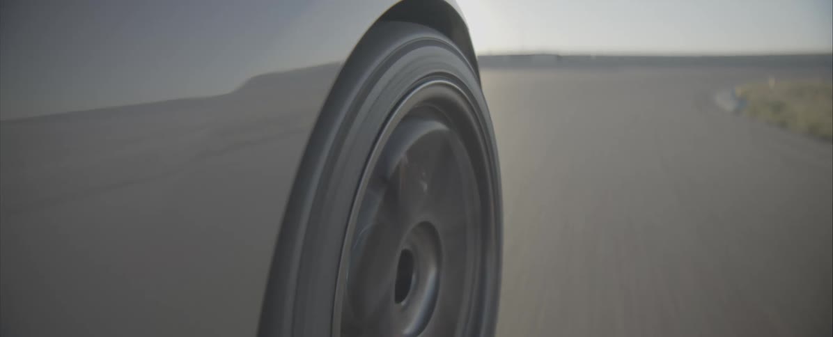 A cars wheel spinning