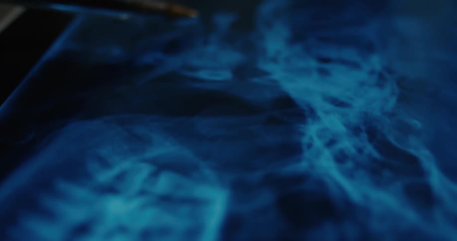 Xray image showing internal structures of the chest in blue tones