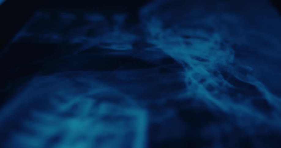 Bluetoned xray showing vertebrae in a close view