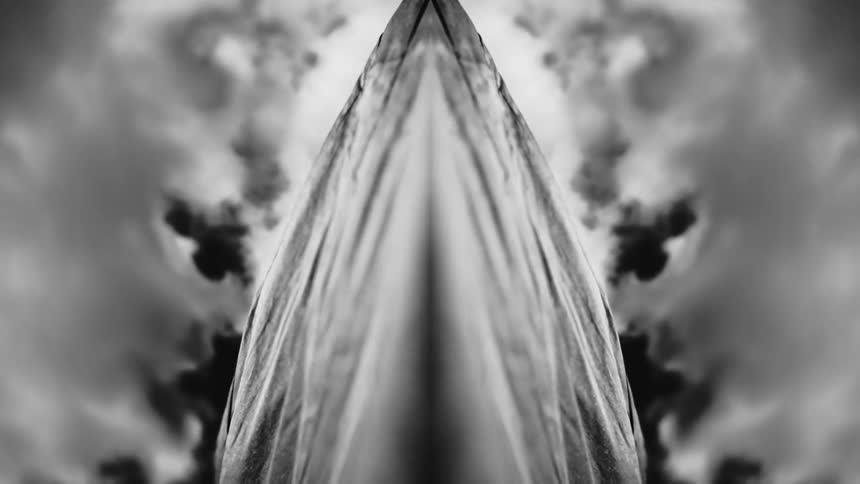 Abstract black and white shapes folding