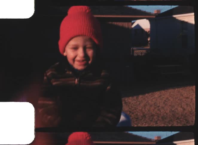 A child outdoors on a winter day
