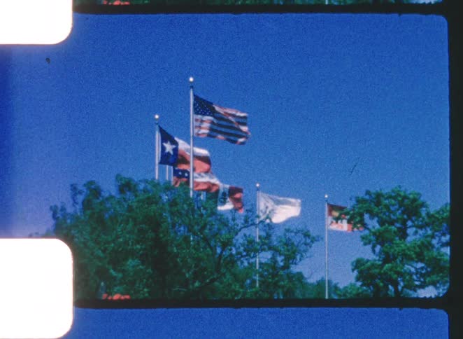 A view of some flags outdoors on a sunny day