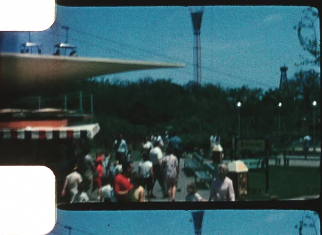 A group of people out at an amusement park