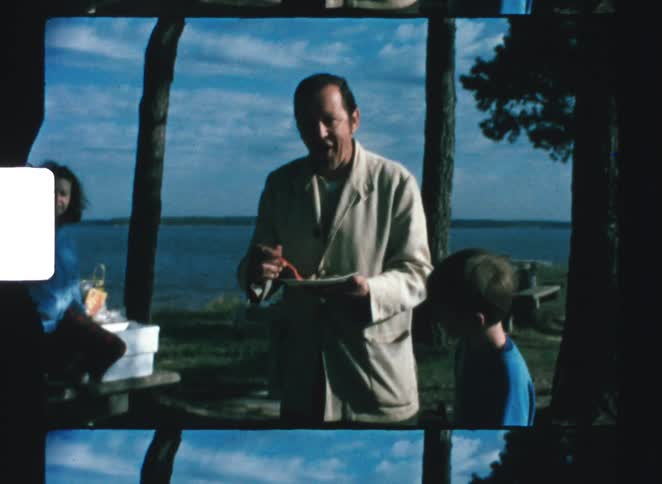 A family standing outdoors