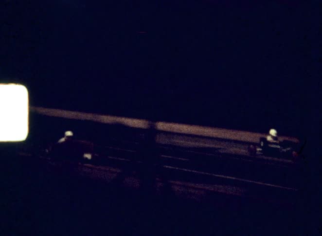 Two vehicles having a drag race