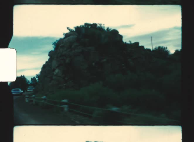 A view of a rocky outcrop on a mountain