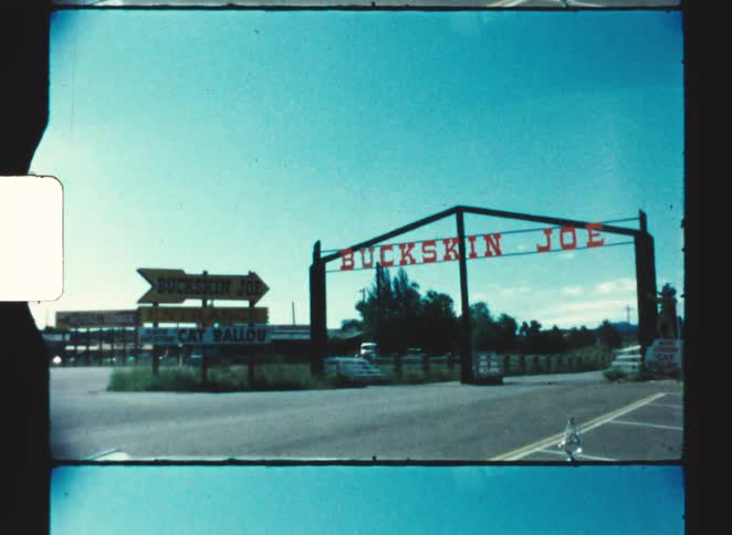 The road leads into the entryway to buckskin joe