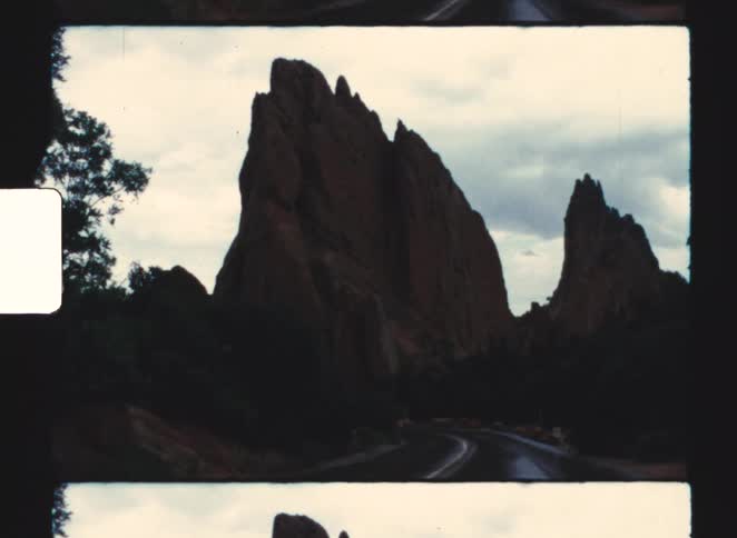 A view of a rocky mountain outcrop