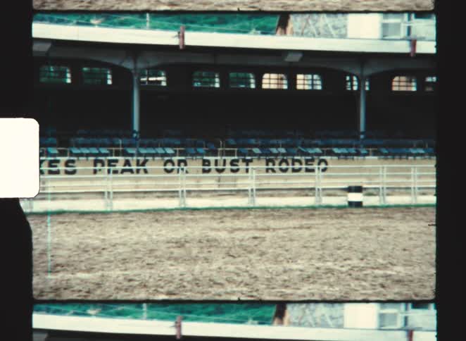 The rodeo arena is empty during the day