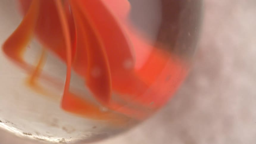 Close up view of a cats eye marble