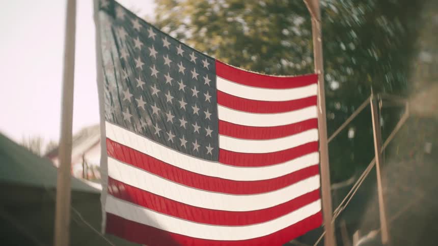 A view of a flag outdoors in a day