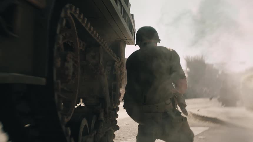 A soldier outdoors on a sunny day