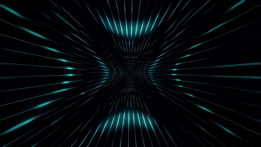 Bright blue striped lights glowing across a screen