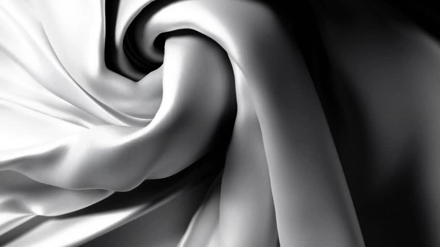 The gray material twists together