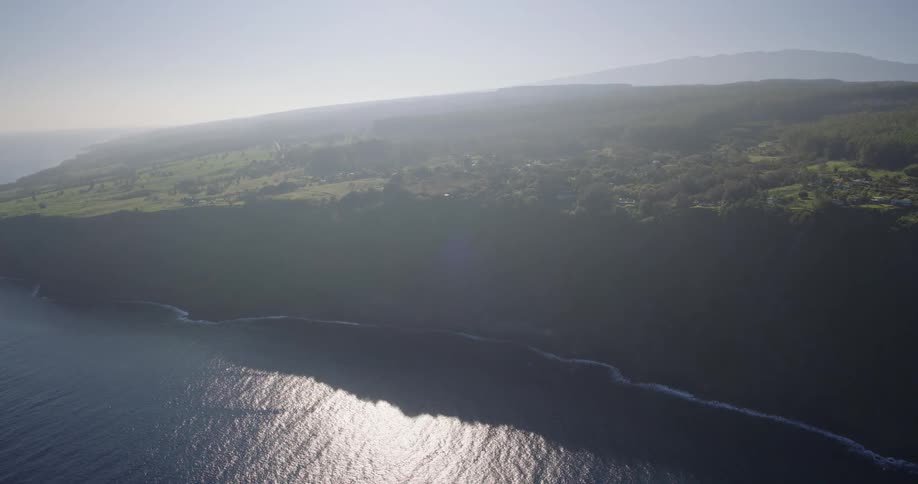 An aerial view of the coast