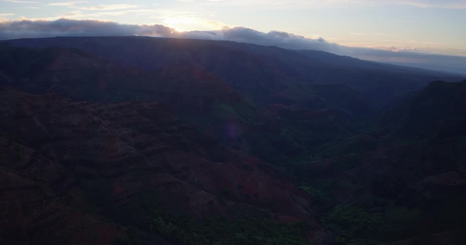 An aerial view of a canyon