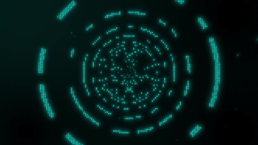 A view of blue digital circles