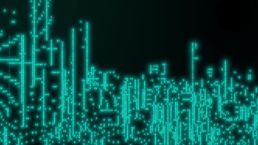 A digital generation of blue lines