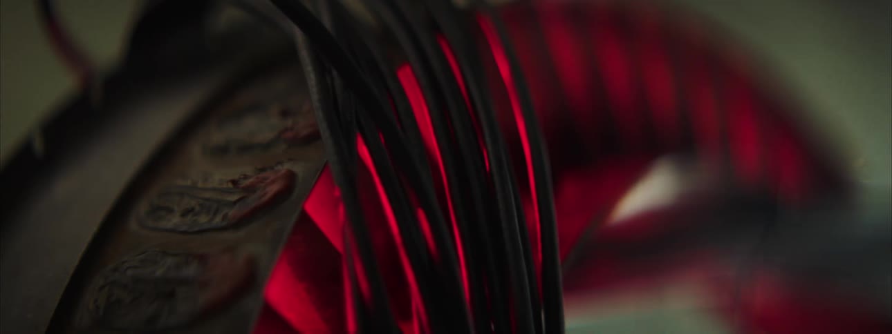 A close up of a red light blinking