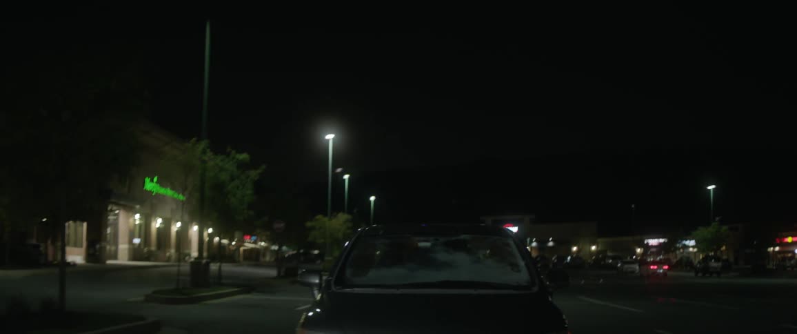View of a city street at night