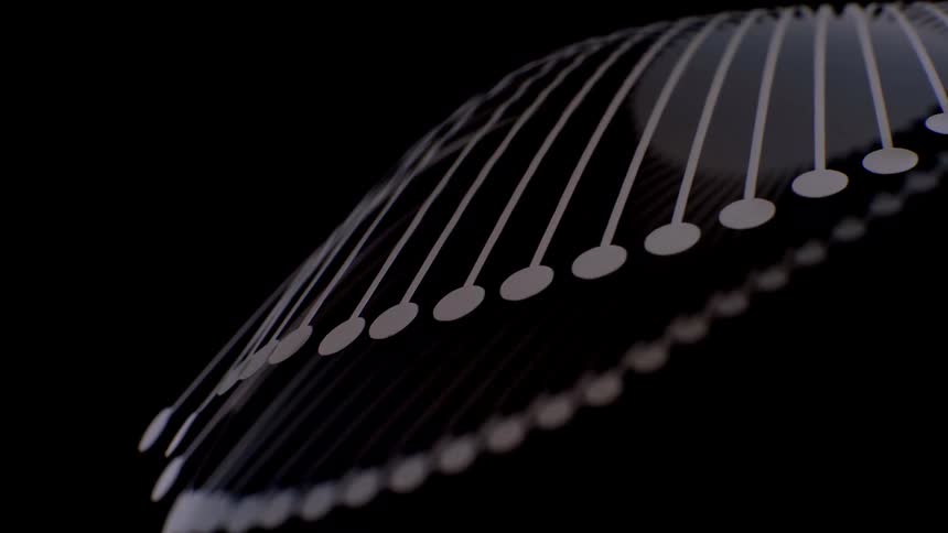 The strands from the lamp glow and hang