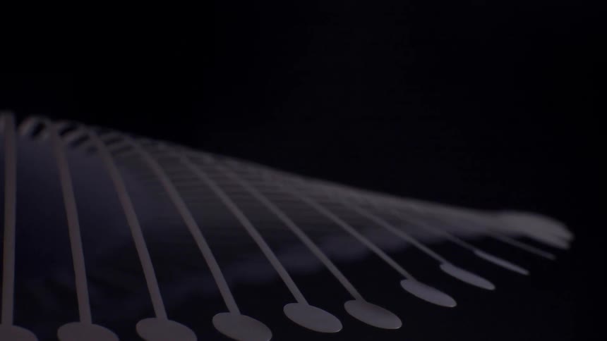 Soft lines with oval points extend into the darkness