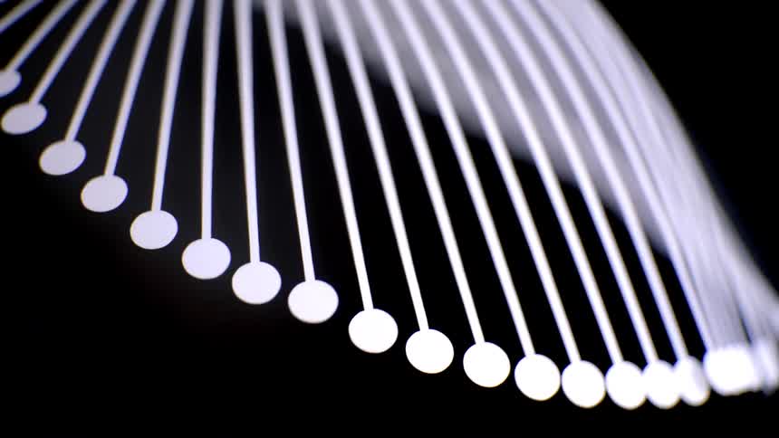 Aligned pendulums revealing patterns of harmonic motion