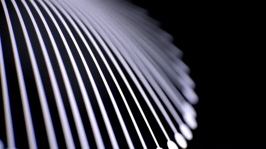 Abstract white lines with balls at the ends