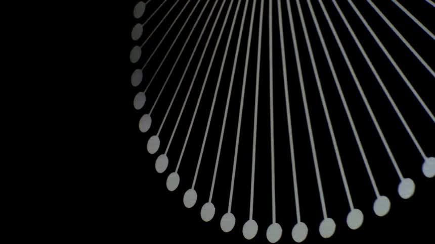 The lines of light spin and flash on the display
