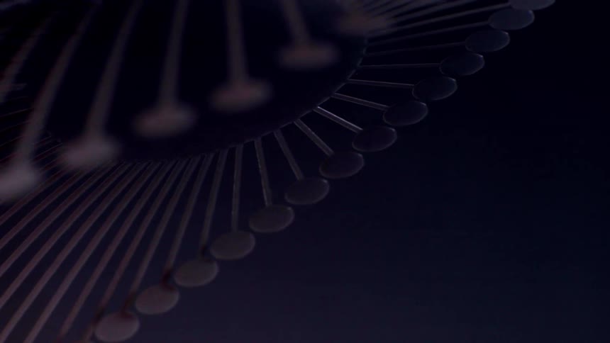Curved radial lines connected to circular points form a geometric pattern against a dark background
