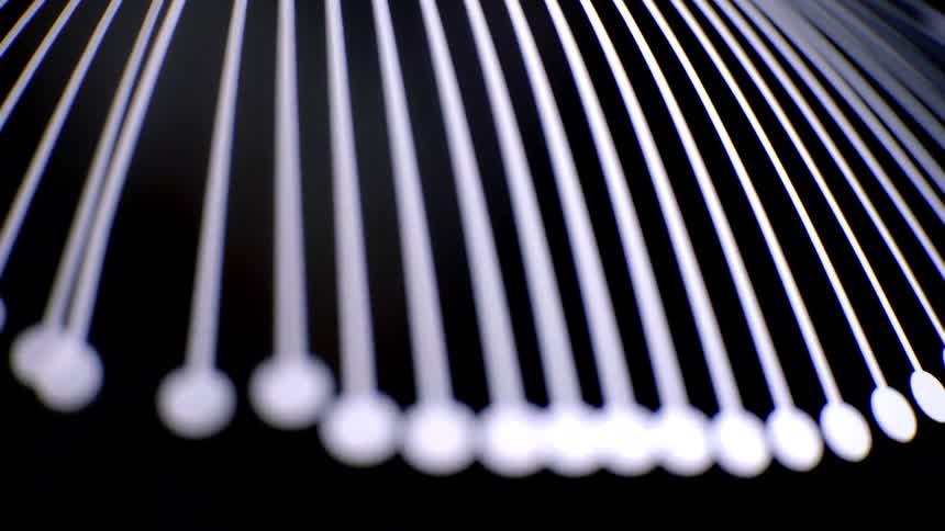 The lines of light move on the display