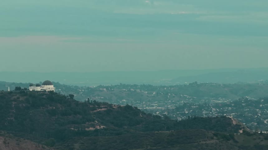 The observatory is on the mountain overlooking the town