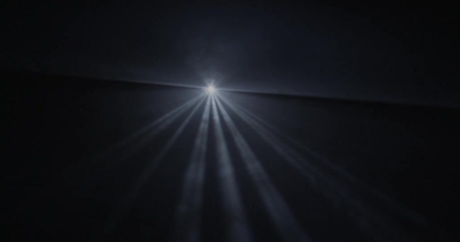 Rays of light in complete darkness